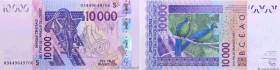Country : WEST AFRICAN STATES 
Face Value : 10000 Francs  
Date : 2003 
Period/Province/Bank : B.C.E.A.O. 
Department : Guinée Bissau 
Catalogue refer...