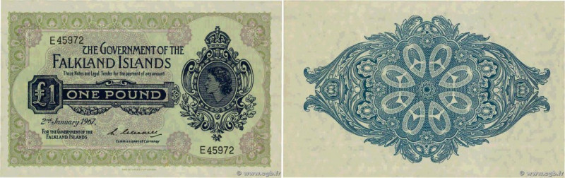 Country : FALKLAND ISLANDS 
Face Value : 1 Pound  
Date : 02 janvier 1967 
Perio...