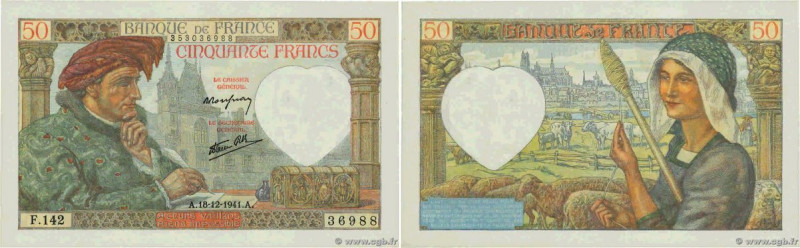 Country : FRANCE 
Face Value : 50 Francs JACQUES CŒUR  
Date : 18 décembre 1941 ...