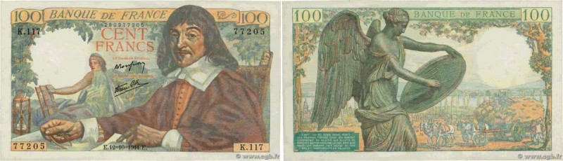 Country : FRANCE 
Face Value : 100 Francs DESCARTES  
Date : 12 octobre 1944 
Pe...