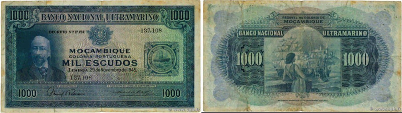 Country : MOZAMBIQUE 
Face Value : 1000 Escudos  
Date : 29 novembre 1945 
Perio...