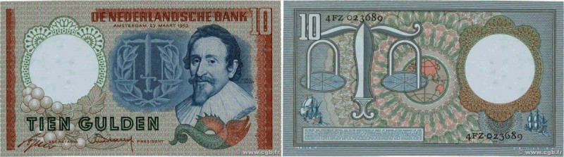 Country : NETHERLANDS 
Face Value : 10 Gulden  
Date : 23 mars 1953 
Period/Prov...