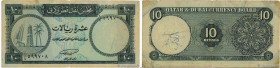 Country : QATAR and DUBAI 
Face Value : 10 Riyals  
Date : (1960) 
Period/Province/Bank : Qatar & Dubai Currency Board 
Catalogue reference : P.3a 
Al...