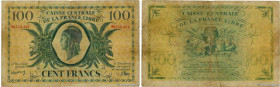 Country : REUNION ISLAND 
Face Value : 100 Francs  
Date : (1944) 
Period/Province/Bank : Caisse Centrale de la France Libre 
Catalogue reference : P....
