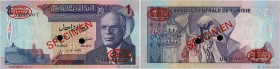 Country : TUNISIA 
Face Value : 1 Dinar Spécimen 
Date : 03 août 1972 
Period/Province/Bank : Banque Centrale de Tunisie 
Catalogue reference : P.67s ...