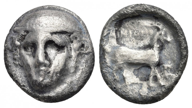 THRACE. Ainos. Circa 374/3-372/1 BC. AR Tetradrachm.
Obv: Head of Hermes facing...