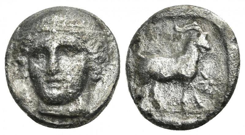 THRACE. Ainos. AR Tetradrachm. Circa 374-371 BC.
Obv: Head of Hermes facing sli...