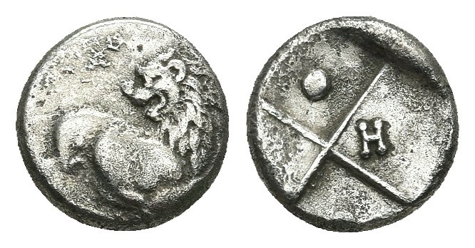 THRACE. Chersonesos. Hemidrachm (Circa 386-338 BC).
Obv: Forepart of lion right...