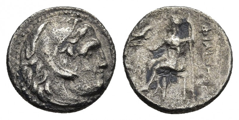 KINGS OF MACEDON. Philip III Arrhidaios (323-317 BC). Drachm. Side.
Obv: Head o...
