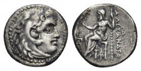 KINGS OF MACEDON. Alexander III 'the Great' (336-323 BC). Drachm. Magnesia ad Maeandrum.
Obv: Head of Herakles right, wearing lion skin.
Rev: AΛΕΞΑΝ...