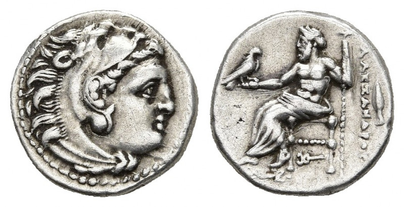 KINGS OF MACEDON. Alexander III 'the Great' (336-323 BC). Drachm. Kolophon.
Obv...