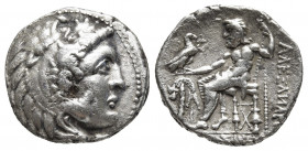 KINGS OF MACEDON. Alexander III 'the Great' (336-323 BC). Tetradrachm. Uncertain eastern mint.
Obv: Head of Herakles right, wearing lion skin.
Rev: ...