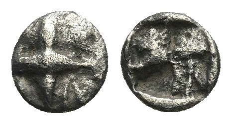 ATTICA. Athens. Obol (Circa 515-510 BC). "Wappenmünzen" type.
Obv: Wheel with f...