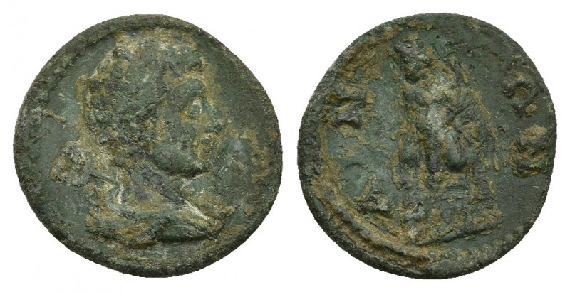 THRACE. Ainos. Ae (Circa 200-150 BC).
Obv: Bareheaded and draped bust of Hermes...