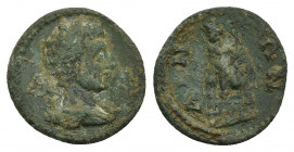 THRACE. Ainos. Ae (Circa 200-150 BC).
Obv: Bareheaded and draped bust of Hermes right; caduceus to left.
Rev: AINIΩΝ.
Asklepios standing left, lean...