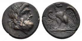 KINGS OF GALATIA. Deiotaros (Circa 63-59/8 BC). Ae
Obv: Laureate head of Zeus right. Rev: Eagle, with head right and wings spread, standing left on t...