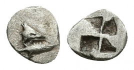 MYSIA. Kyzikos. Obol (Circa 600-550 BC).
Obv: Head of tunny right.
Rev: Quadripartite incuse square.
Von Fritze IX 2.
Rare
Condition: Very fine....
