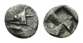 MYSIA. Kyzikos. Obol (Circa 600-550 BC).
Obv: Head of tunny left right.
Rev: Quadripartite incuse square.
Von Fritze IX 2.
Rare
Condition: Very f...
