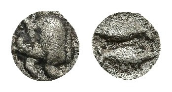 MYSIA. Kyzikos. Hemiobol (Circa 450-400 BC).
Obv: Forepart of boar left.
Rev: ...