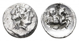 MYSIA. Lampsakos. Diobol (4th-3rd century BC).
Obv: Laureate head of Apollo right.
Rev: ΛΑΜ.
Forepart of Pegasos right; star below.
SNG BN 1216-8 ...