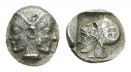 MYSIA. Lampsakos. Obol (Circa 500-450 BC).
Obv: Janiform female head.
Rev: Helmeted head of Athena left within incuse square.
SNG BN 1129-31.
Cond...