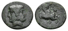 MYSIA. Lampsakos. Ae (4th-3rd centuries BC).
Obv: Janiform female head.
Rev: ΛAMΨA.
Forepart of Pegasos right, uncertain symbol below.
SNG France ...
