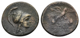 PHRYGIA. Apameia. Ae (Circa 88-40 BC). Andronikos, son of Alkios, magistrate.
Obv: Helmeted bust of Athena right, wearing aegis.
Rev: AΠAMEΩN / ANΔP...