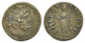 PHRYGIA. Amorium. Time of Antoninus Pius to Commodus, 138-192.
Obv: Draped bust of Serapis to left, wearing calathus.
Rev: ΑΜΟΡΙ-ΑΝΩΝ.
Isis standin...