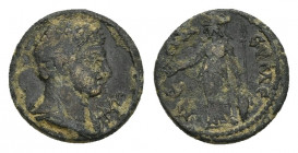 PHRYGIA. Eumenea. Pseudo-autonomous (2nd century). Ae.
Obv: Bareheaded and draped bust of Hermes right; winged caduceus to right.
Rev: ЄVΜЄΝЄΩΝ.
At...