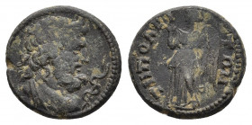 LYDIA. Tripolis. Pseudo-autonomous. Ae (3rd century AD).
Obv: Draped bust of Asklepios right, serpent-entwined staff in front.
Rev: ΤΡΙΠΟΛΕΙΤΩΝ.
Wi...