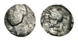 CILICIA. Tarsos. Time of Pharnabazos and Datames (Circa 380-361/0 BC). Obol.
Obv: Female head (Arethusa?) facing slightly left.
Rev: Helmeted and be...