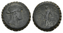 SELEUKID KINGS OF SYRIA. Seleukos IV Philopator (187-175 BC). Ae. Antioch.
Obv: Laureate head right; monogram behind.
Rev: BAΣΙΛΕΩΣ ΣEΛEYKOY.
Apoll...