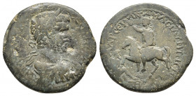 PONTUS. Amasia . Septimius Severus CY 208 = AD 205/6. Ae.
Obv: AY KAI Λ CЄΠT CЄOYHPOC.
Laureate, draped and cuirassed bust right, seen from rear.
R...