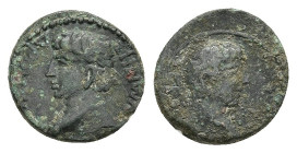 PHRYGIA. Prymnessus. Germanicus and Drusus (Died 19 and 23, respectively). Ae. Possibly struck under Tiberius.
Obv: ΓΕΡΜΑΝΙΚΟΣ ΚΑΙΣΑΡ.
Bare head of ...