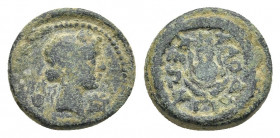 PHRYGIA. Laodicea ad Lycum. Pseudo-autonomous. Time of Tiberius (14-37). Ae. Pythes, son of Pythes, magistrate
Obv: Laureate head of Apollo right; ly...