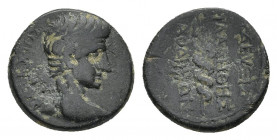 PHRYGIA. Laodicea ad Lycum. Augustus (27 BC-14 AD). Ae. Zeuxis Philalethes, magistrate.
Obv: ΣEBAΣTOΣ.
Bare head right; lituus to right.
Rev: ZEVΞI...