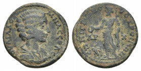 LYDIA. Saitta. Julia Domna, Augusta, 193-217. Pentassarion (?).Andronikos, first archon, 194-195.
Obv: IOYΛIA CЄBACTH.
Draped bust of Julia Domna to...