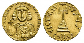 ANASTASIUS II ARTEMIUS (713-715). GOLD Solidus. Constantinople.
Obv: D N ARTЄMIЧS ANASTASIЧS MЧL.
Crowned and draped facing bust, holding globus cru...