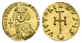Anastasius II Artemius (AD 713-715). AV semissis. Constantinople.
Obv: d N ARTЄMIЧS A-NASTASIЧS MЧL.
Bust of Anastasius II facing, slightly bearded,...