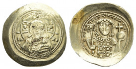 MICHAEL VII DUCAS (1071-1078). GOLD Histamenon. Constantinople.
Obv: IC - XC.
Bust of Christ with cross nimbus facing, wearing pallium and colobium ...