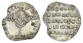 NICEPHORUS II PHOCAS (963-969). Miliaresion. Constantinople.
Obv: + IҺSЧS XRISTЧS ҺICA ✷.
Cross crosslet set upon globus above two steps; in central...