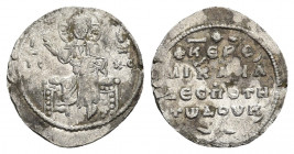 MICHAEL VII DUCAS (1071-1078). 2/3 Miliaresion. Constantinople.
Obv: MP - ΘV.
Nimbate bust of the virgin Mary facing, wearing pallium and maphorium,...