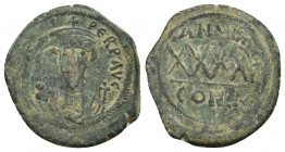 PHOCAS (602-610). Follis. Constantinople.
Obv: D N FOCAS PERP AVG.
Crowned bust facing, holding mappa and cross-tipped sceptre.
Rev: ANNO / XXXXG /...