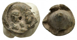 UNCERTAIN (Circa 4th-5th centuries). Lead Seal. Obv: -.
Rev: Plain.
.
Condition: Very fine.
Weight: 6.23 g.
Diameter: 13 mm.
