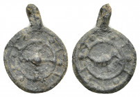 Byzantine Iconographic PB Seal. Circa 9th-12th century AD.
Obv: -.
Rev: -.

Condition :fine.

Weight : 3.30 gr
Diameter : 17 mm