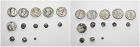 13 Greek - roman mixed coins.
Obv: .
Rev: .
.
Condition: See picture.
Weight: g.
Diameter: mm.
