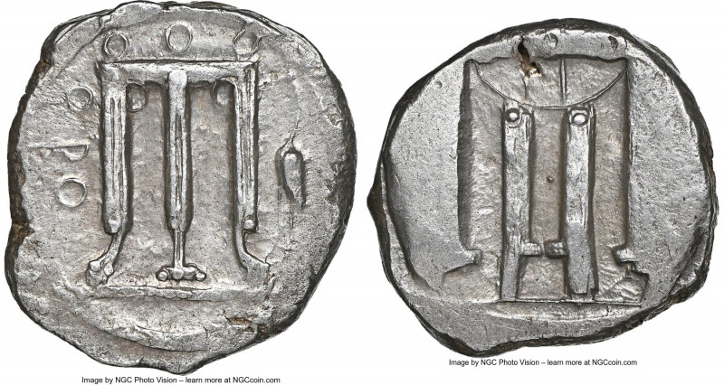 BRUTTIUM. Croton. Ca. 480-430 BC. AR stater (21mm, 8.12 gm, 9h). NGC Choice XF 4...