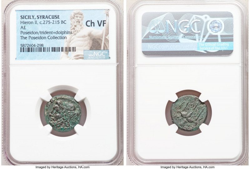 SICILY. Syracuse. Hieron II (ca. 275-215 BC). AE litra (18mm, 1h). NGC Choice VF...