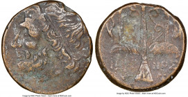 SICILY. Syracuse. Hieron II (ca. 275-215 BC). AE litra (18mm, 10h). NGC Choice VF. Head of Poseidon left, wearing taenia / ΙΕΡΩ-ΝΟΣ / Θ-Φ, trident hea...