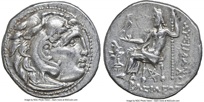 THRACIAN KINGDOM. Lysimachus (305-281 BC). AR drachm (19mm, 11h). NGC XF. Lifeti...